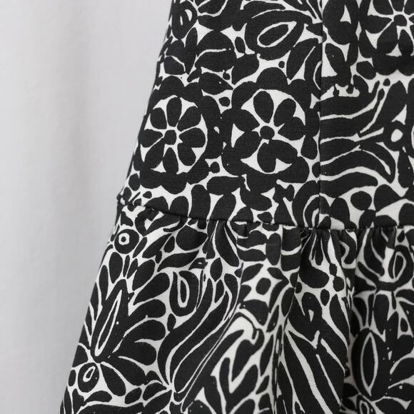 Banana Republic Marimekko Black White Floral Sleeveless Fit and Flare Dress 0 - Picture 3 of 8